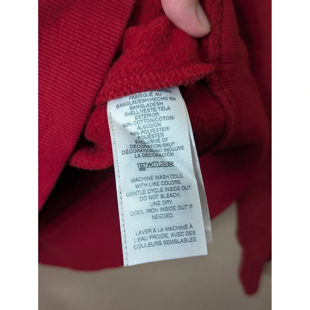 True Religion Sweatshirt Men Medium Red Buddha Logo Streetwear Graphic Crewneck